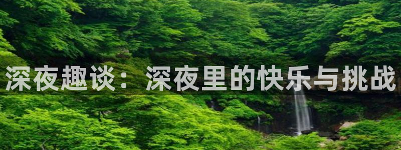 51漫画网站免费看：深夜趣谈：深夜里的快乐与挑战